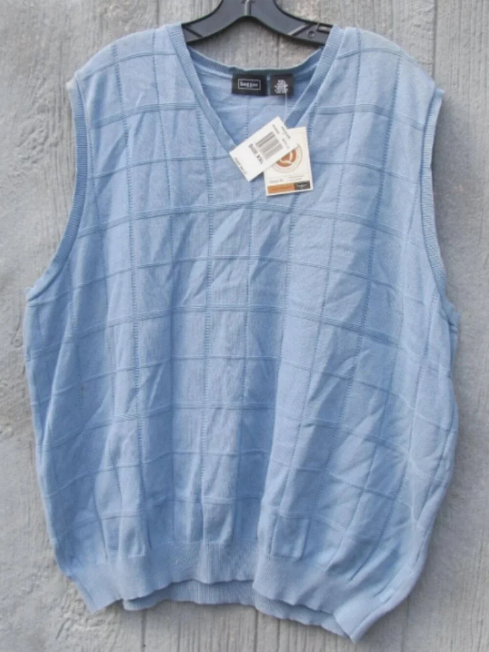 Men's, V-NECK SWEATER, VEST, Size XXL, blue , HAGGAR NEW with tags